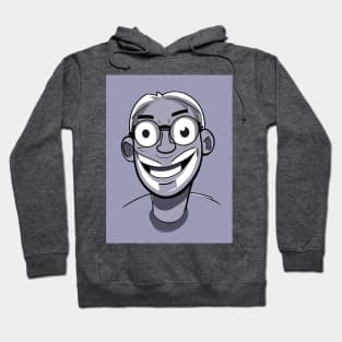 Smiling face without teeth Old age man secret of happiness whimsical expression Hoodie